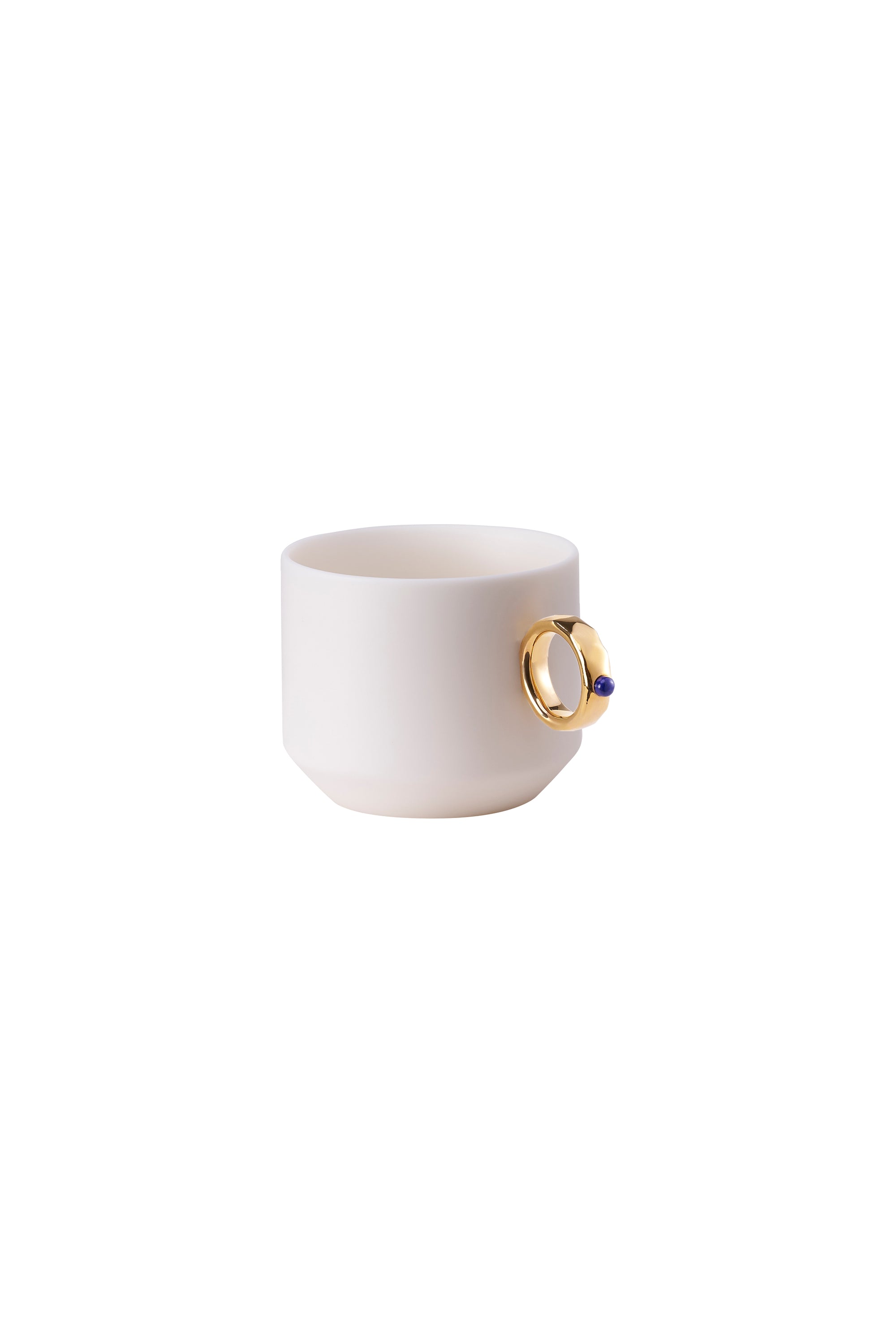 Gold-Rimmed Lapis  Ring Cup